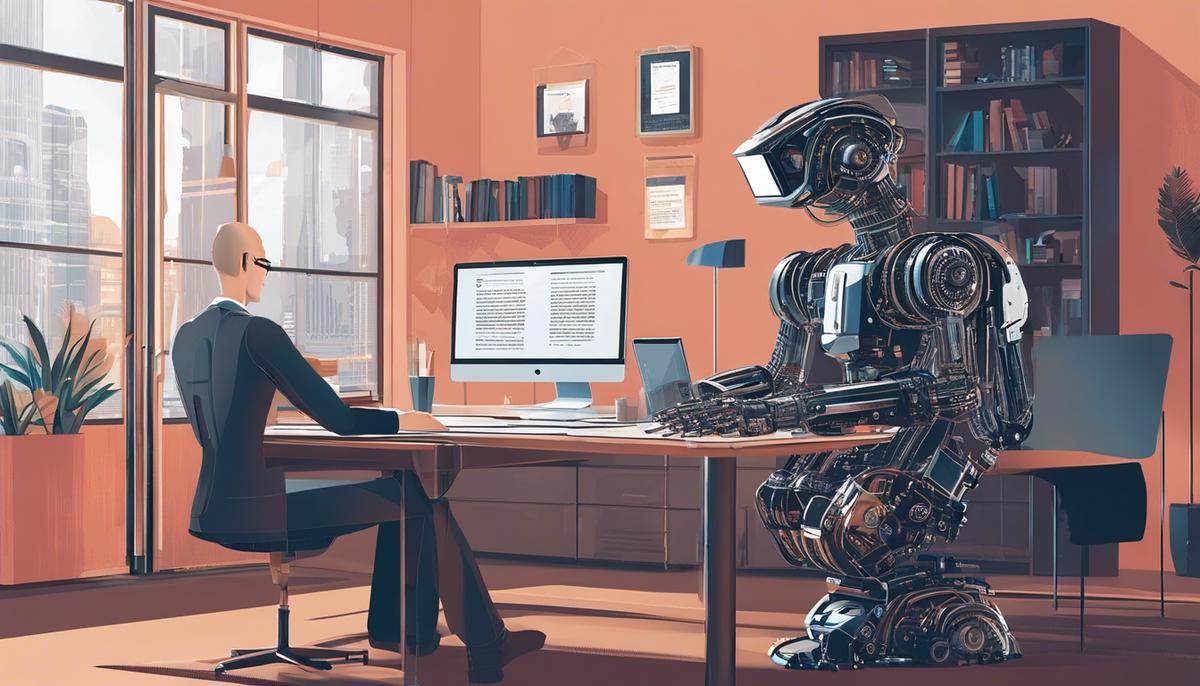 Illustration of the text discussing the ethical challenges of Artificial Intelligence