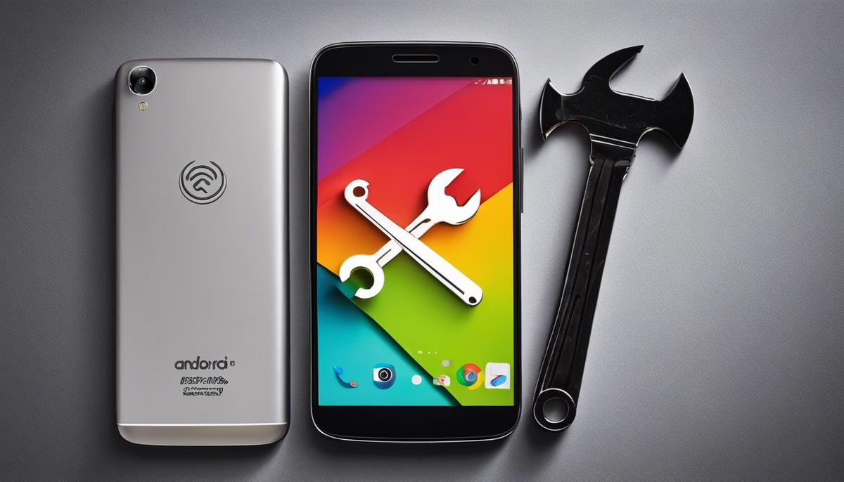 Image of a smartphone with a wrench symbol representing Android Developer Options