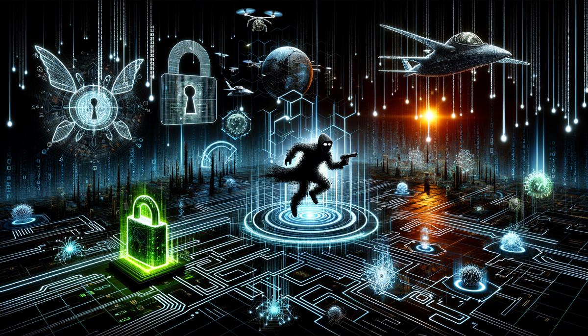 An image depicting the advanced cyber threats that have evolved with technology