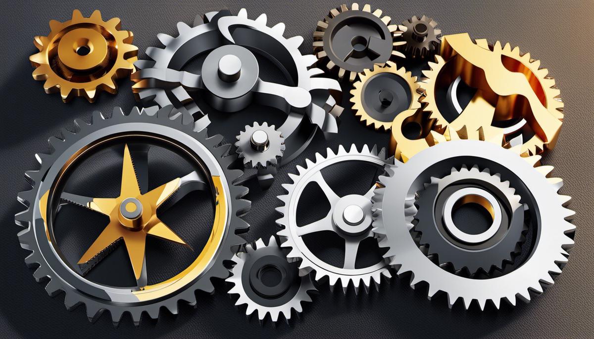 Illustration of SEO tools represented by gears